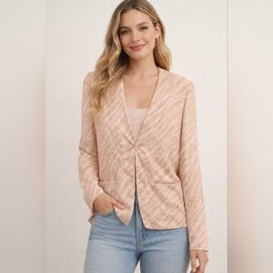 Saltwater Luxe Blush Zebra Print Blouse – Lightweight V-Neck Top